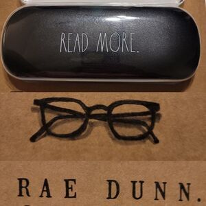 NEW Rae Dunn READ MORE black reading glasses protective case LIBRARIAN BOOKS